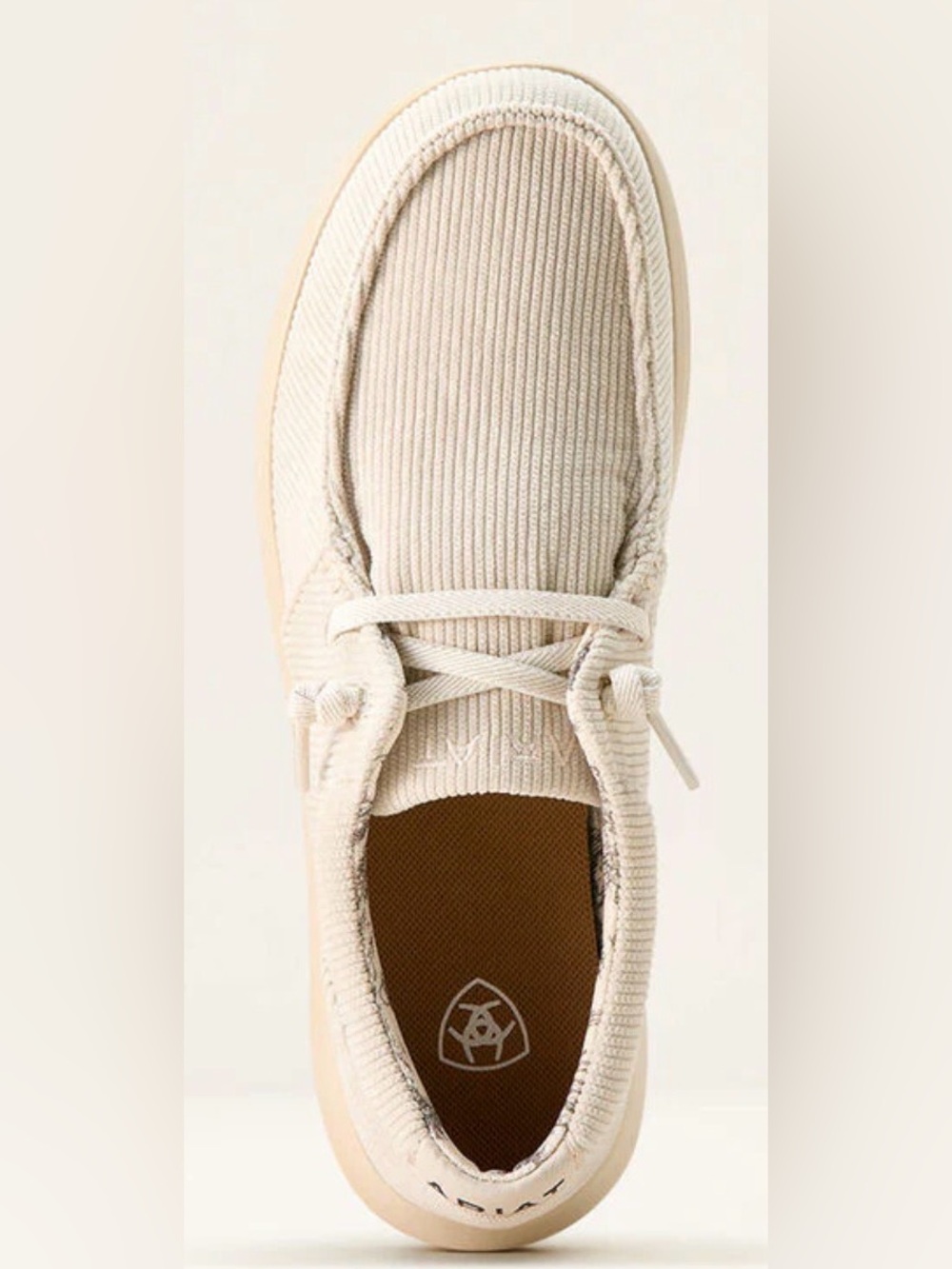 •ARIAT•NWT CREAM CORDUROY HILO SLIP IN SNEAKERS SIZE 6.5/37EU